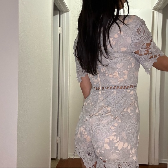 ASTR the label blue/gray lace romper XS - Picture 2 of 3
